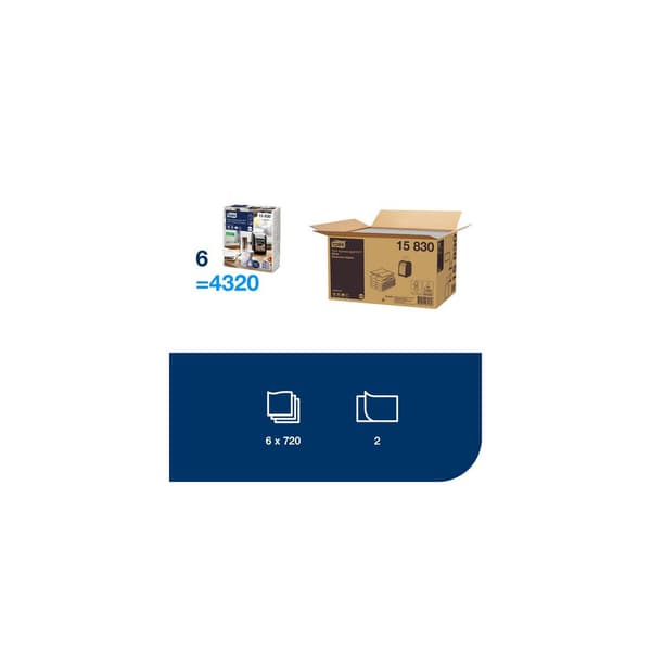 Servett TORK Xpressnap N14 vit 720/fp