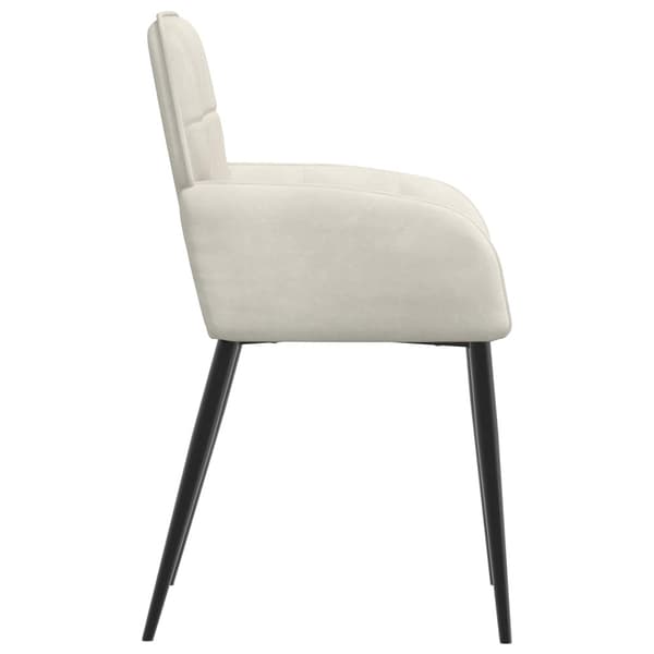 Matstolar 2 pcs Sammet Gräddvit 57 x 50 x 85 cm