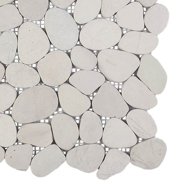 Pebble Tiles Vit 30 x 30 cm Flodsten