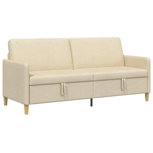 Soffa med förvaring Gräddvit 192 x 78 x 87 cm Polyester
