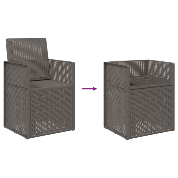 Trädgårdsmatstolar 2 pcs Ljusgrå PP