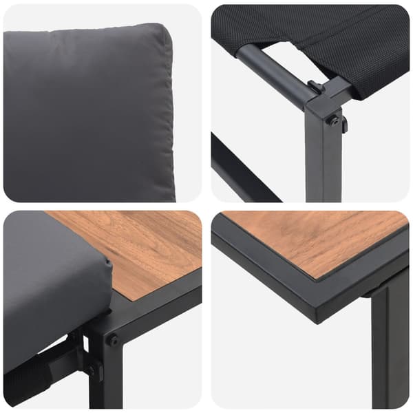 Trädgårdsmöbelset 3 pcs Antracit Stål