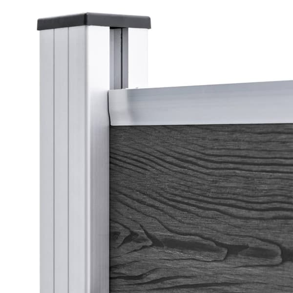 Staketpanel WPC 95x186 cm svart