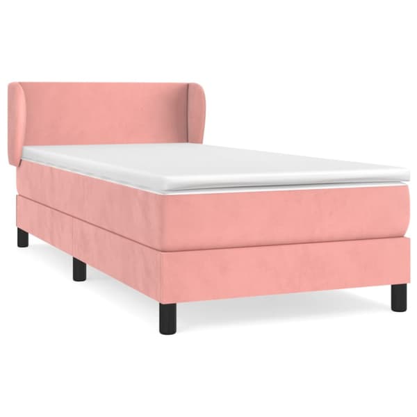 Ramsäng med madrass rosa 80x200 cm sammet