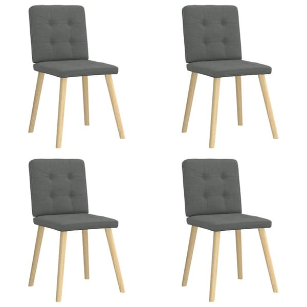 Matstolar 4 st mörkgrå tyg