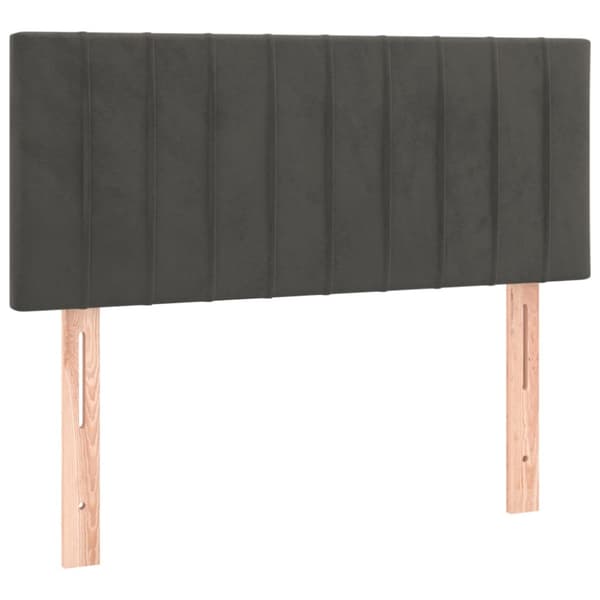Ramsäng med madrass mörkgrå 90x200 cm sammet