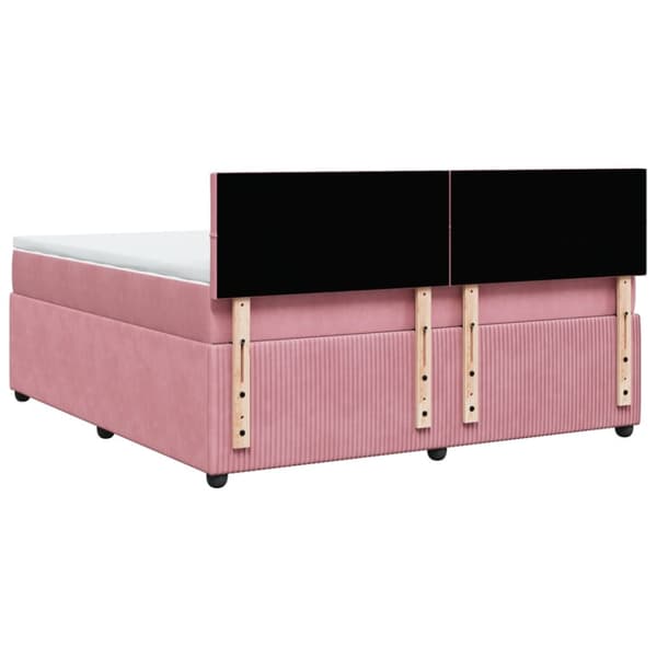 Ramsäng med madrass rosa 180x200 cm sammet