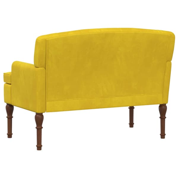 Loveseat med knapprapport Ljusgul 111 x 65 x 79 cm Sammet