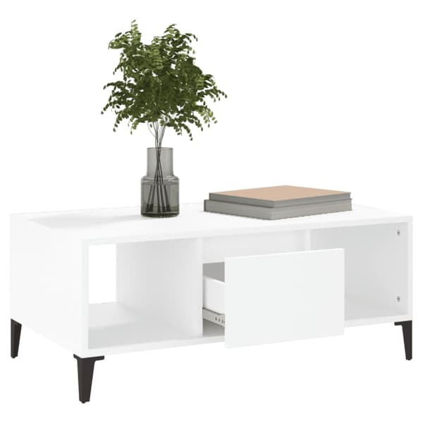 Soffbord vit 90x50x36,5 cm konstruerat trä