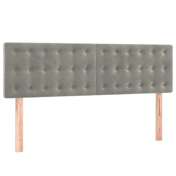 Ramsäng med madrass ljusgrå 140x200 cm sammet