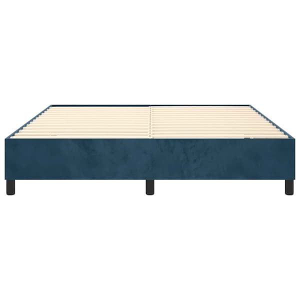 Boxspring-sängram mörkblå 180x200 cm sammet