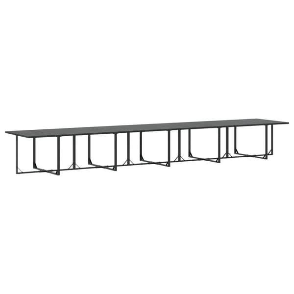 Trädgårdsmöbelset 11 pcs Svart Stål