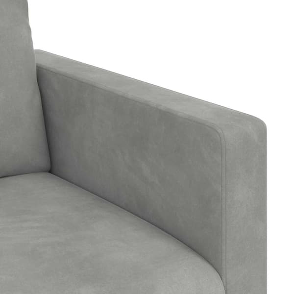 Soffset 2 pcs Ljusgrå 138 x 78 x 80 cm Sammet