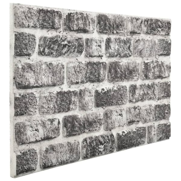 Väggpaneler 10 pcs Mörkgrå och vit 100 x 50 cm EPS Skum