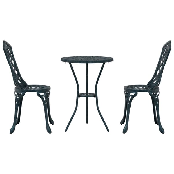 Trädgårds Bistro Set 3 pcs Grön Aluminium