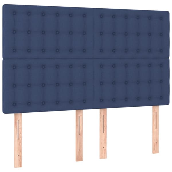 Ramsäng med madrass blå 140x200 cm tyg