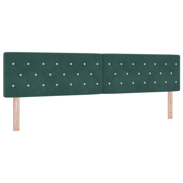 Bäddfjäder med madrass Mörkgrön 200 x 200 cm Sammet