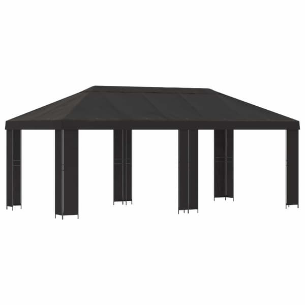 Trädgårdsgazebo 6 x 3 m Antracit Polyester och Stål 190