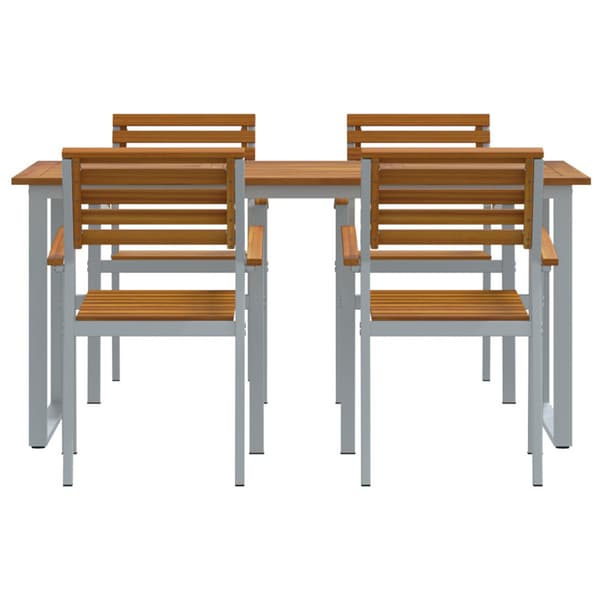 Trädgårdsmöbelset 5 pcs Grå Massivt Akaciaträ