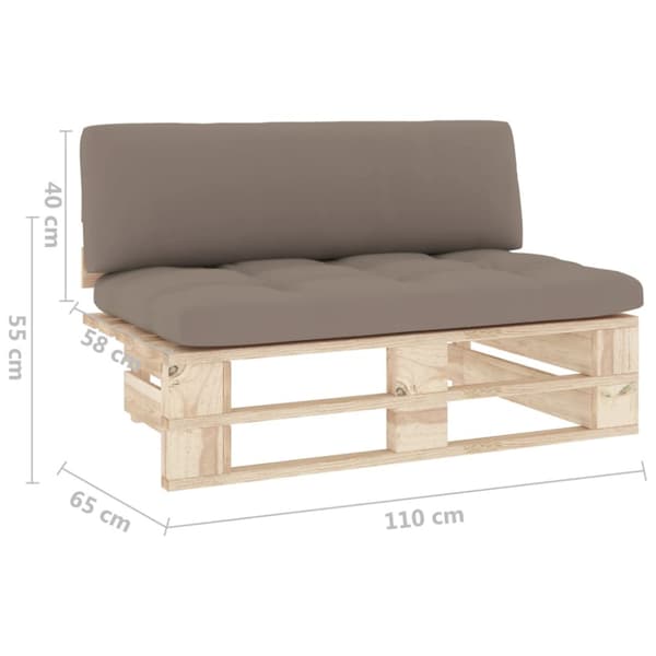 Mittensektion till pallsoffa impregnerad furu