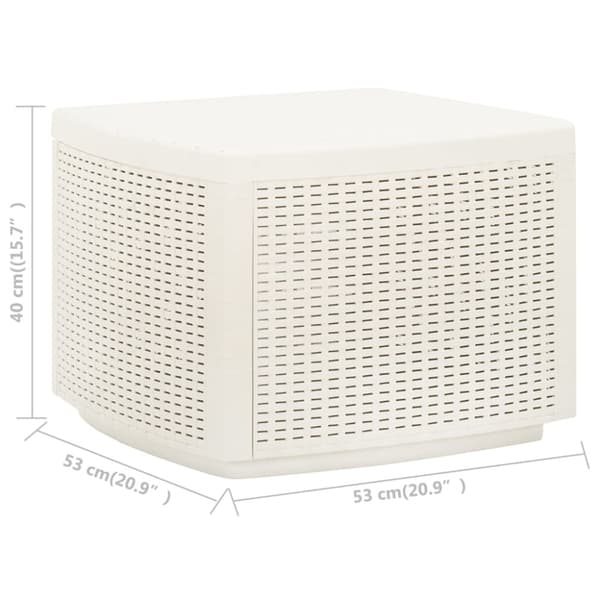 Trädgårdsbord vit 53x53x40 cm plast