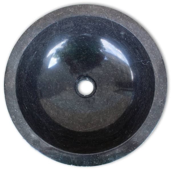 Handfat 40 cm marmor svart