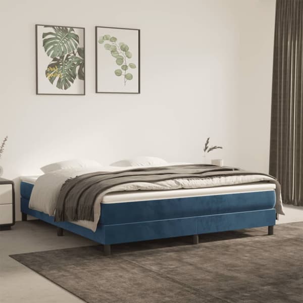 Pocketresårmadrass medium mörkblå 160x200x20 cm sammet