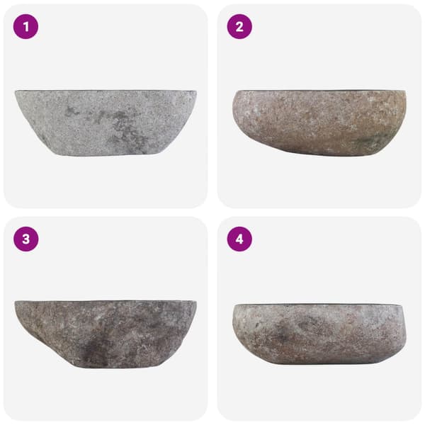 Handfat Oval Grå (32-37) x (27-30) x 12 cm Flodsten