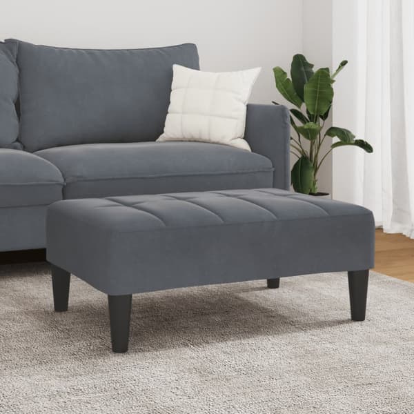 Fotpall mörkgrå 77x55x31 cm sammet