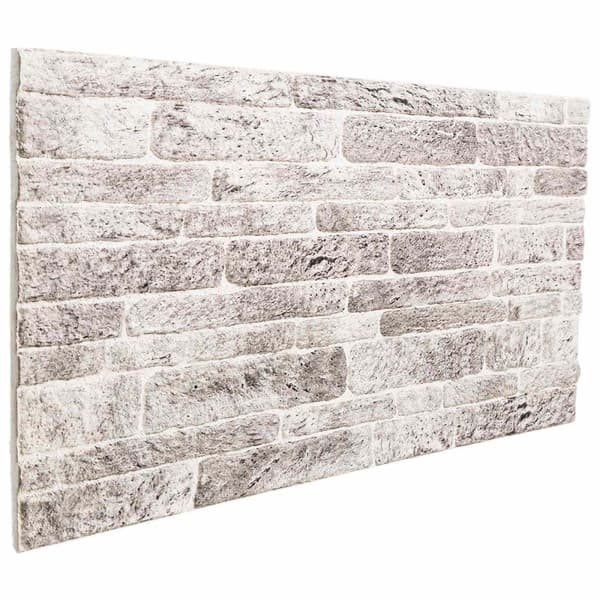 Väggpaneler 10 pcs Ljusgrå och vit. 100 x 50 cm EPS Skum