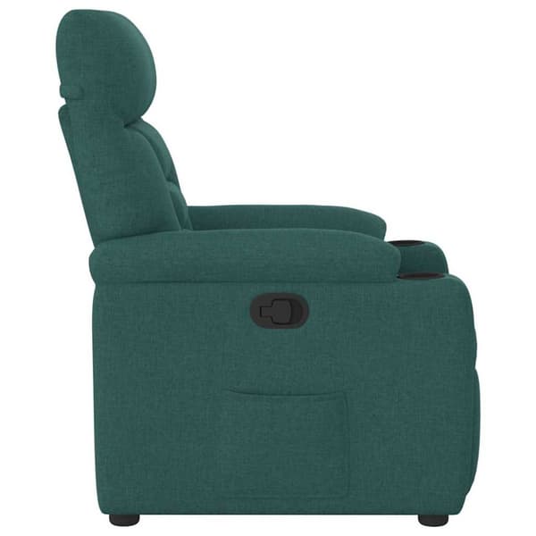 Reclinerfåtölj mörkgrön tyg