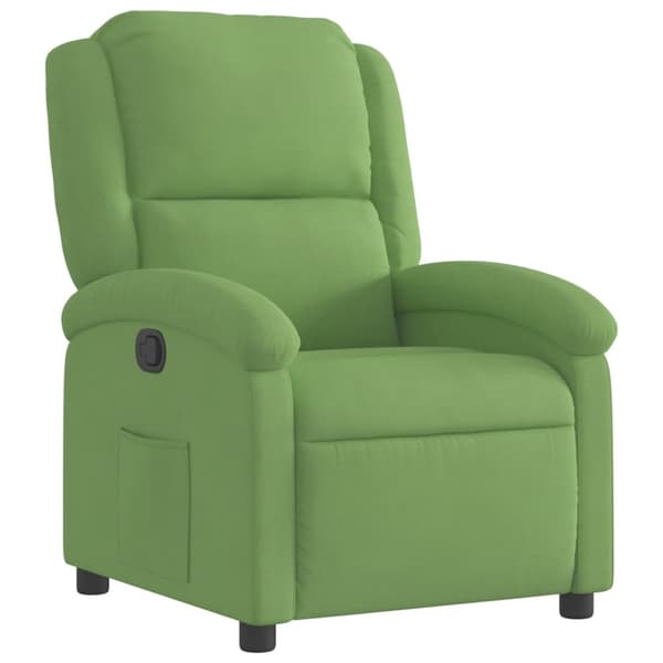 Reclinerfåtölj ljusgrön sammet