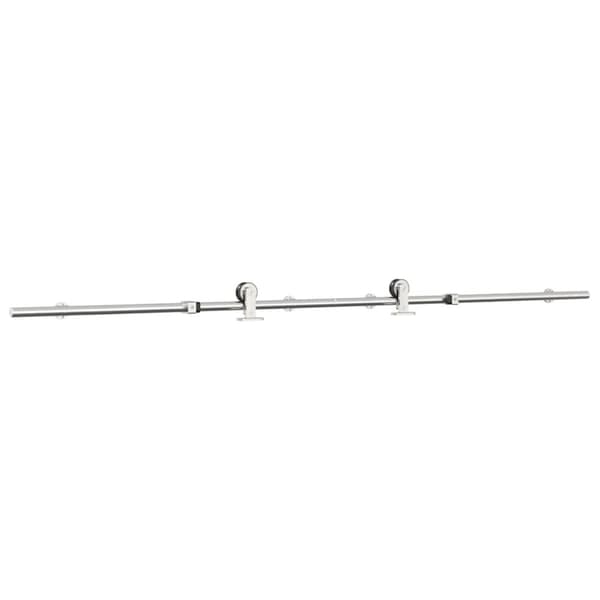 Skjutdörrsbeslag 183 cm rostfritt stål silver