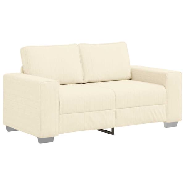 Loveseat soffa cremefärgad 160x77x82 cm manchestertyg