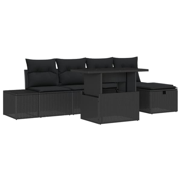 Trädgårdsoffset 6 pcs Svart konstrotting