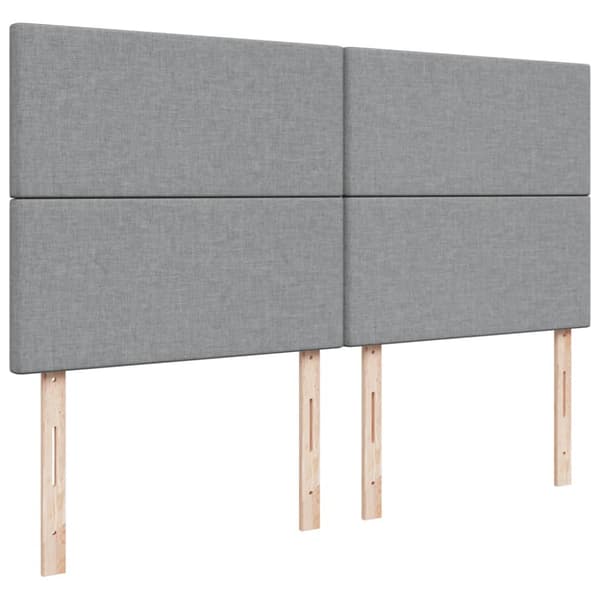 Ramsäng med madrass ljusgrå 200x200 cm tyg