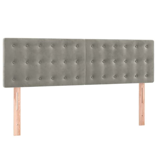 Ramsäng med madrass ljusgrå 140x200 cm sammet