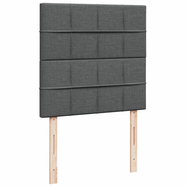 Ramsäng med madrass mörkgrå 100x200 cm tyg