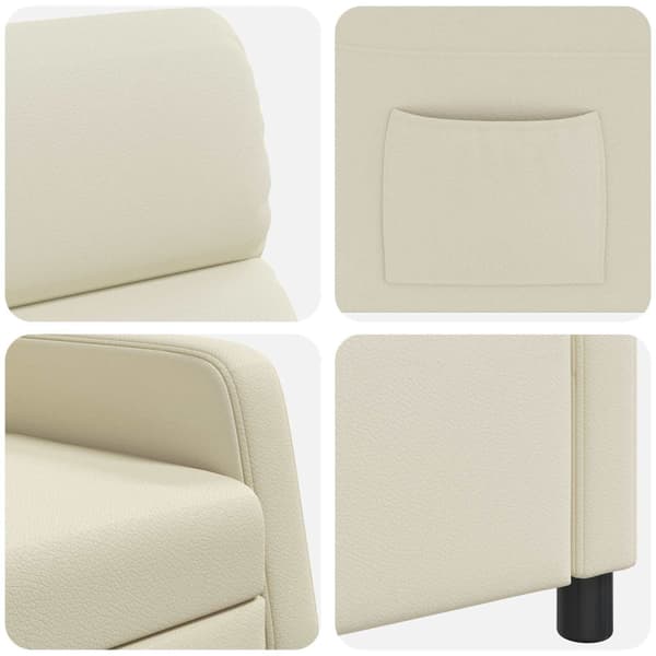Recliner Gräddvit Konstläder