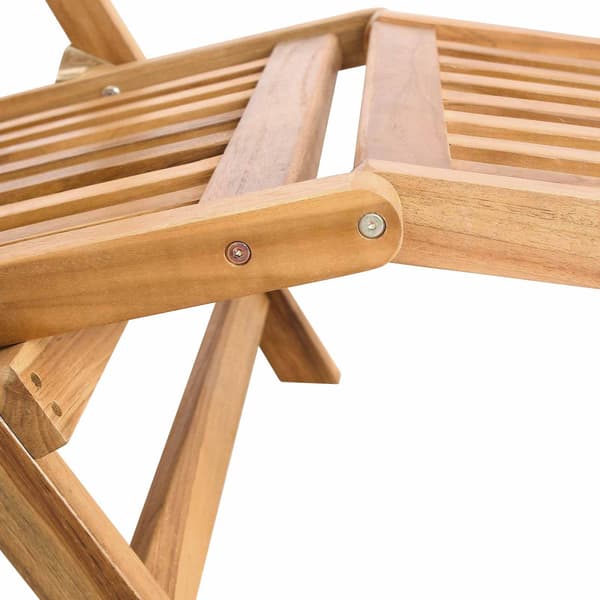 Fällbar Däck Stol Naturlig Massivt teakträ