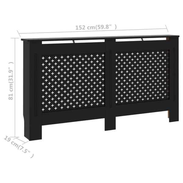 Elementskydd svart 152x19x81,5 cm MDF