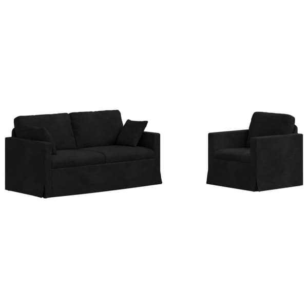 Soffset 2 pcs Svart 158 x 78 x 80 cm Sammet