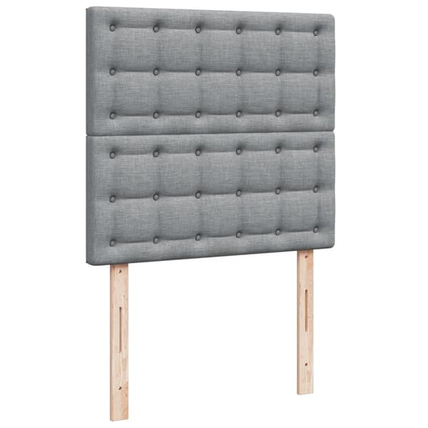 Ramsäng med madrass ljusgrå 90x190 cm tyg