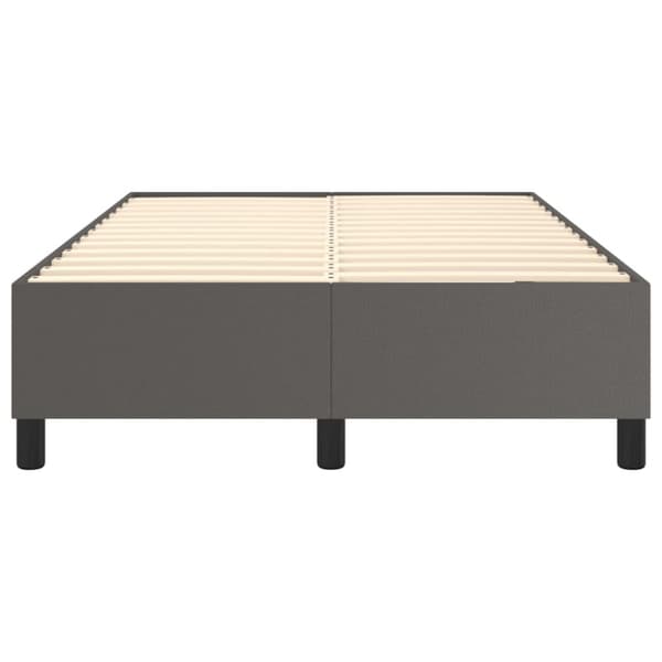 Boxspring-sängram grå 120x200 cm konstläder