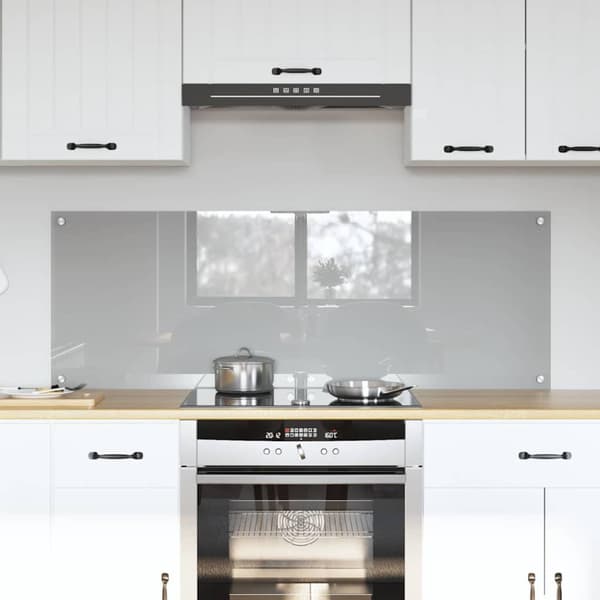 Köksskydd 2 pcs Ljusgrå 70 x 50 cm härdat glas