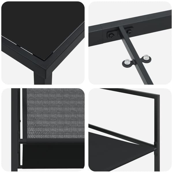 Trädgårdsmöbelset 5 pcs Svart Textilene och Stål