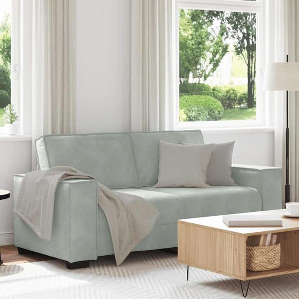 2-sitssoffa ljusgrå 180x78x84 cm sammet