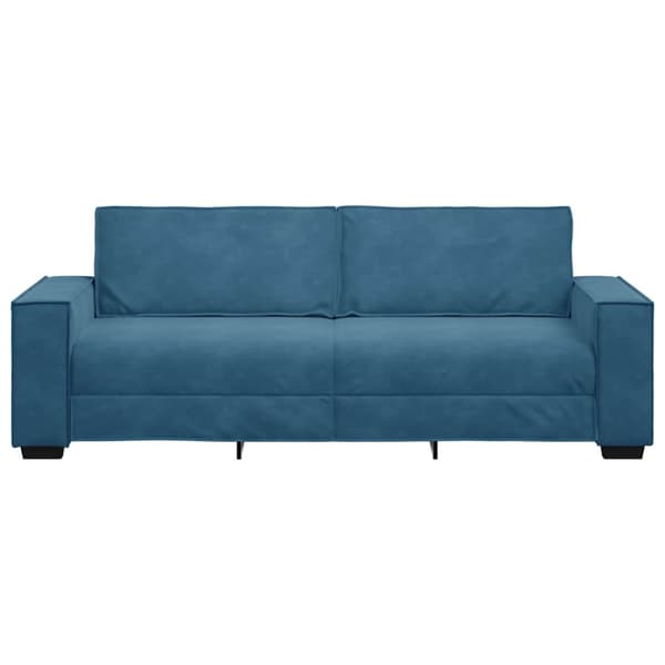 3-sitssoffa blå 220x78x84 cm sammet