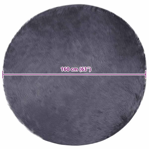 Fuskfäll matta TAFALLA Antracit Ø 160 cm Polyester