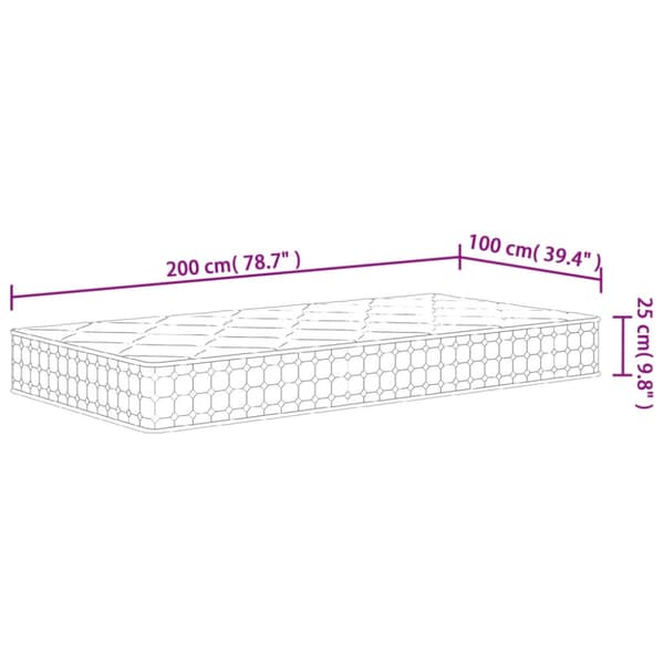 Pocketresårmadrass medium fast 100x200 cm